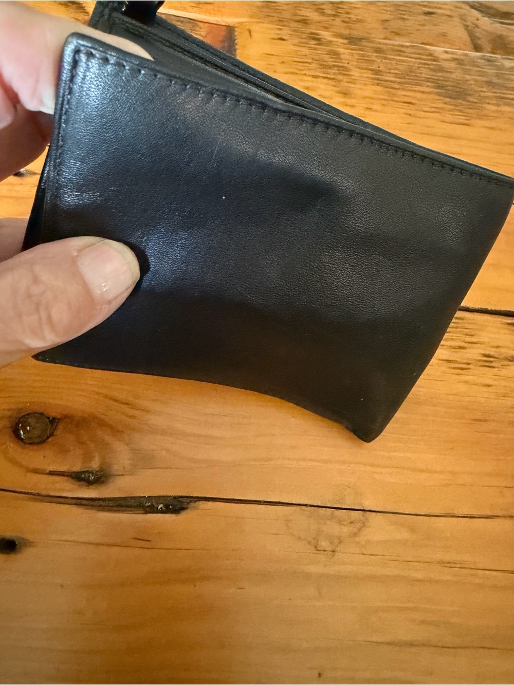 Polo by Ralph Lauren Black Leather Bi-Fold Wallet circa 1999 or 2000, Unused - Picture 2 of 13